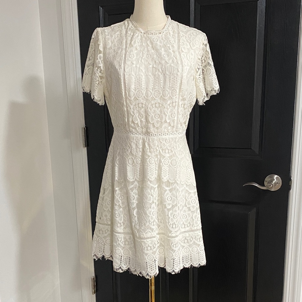 Blu Pepper Ivory Lace Mini Dress
